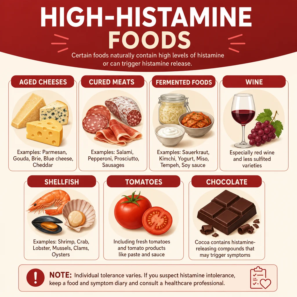 High-Histamine Foods and Histamine Liberators
