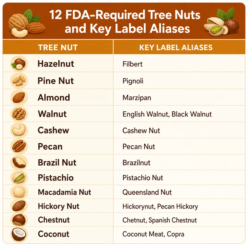 The 12 FDA-Required Tree Nuts (2025)