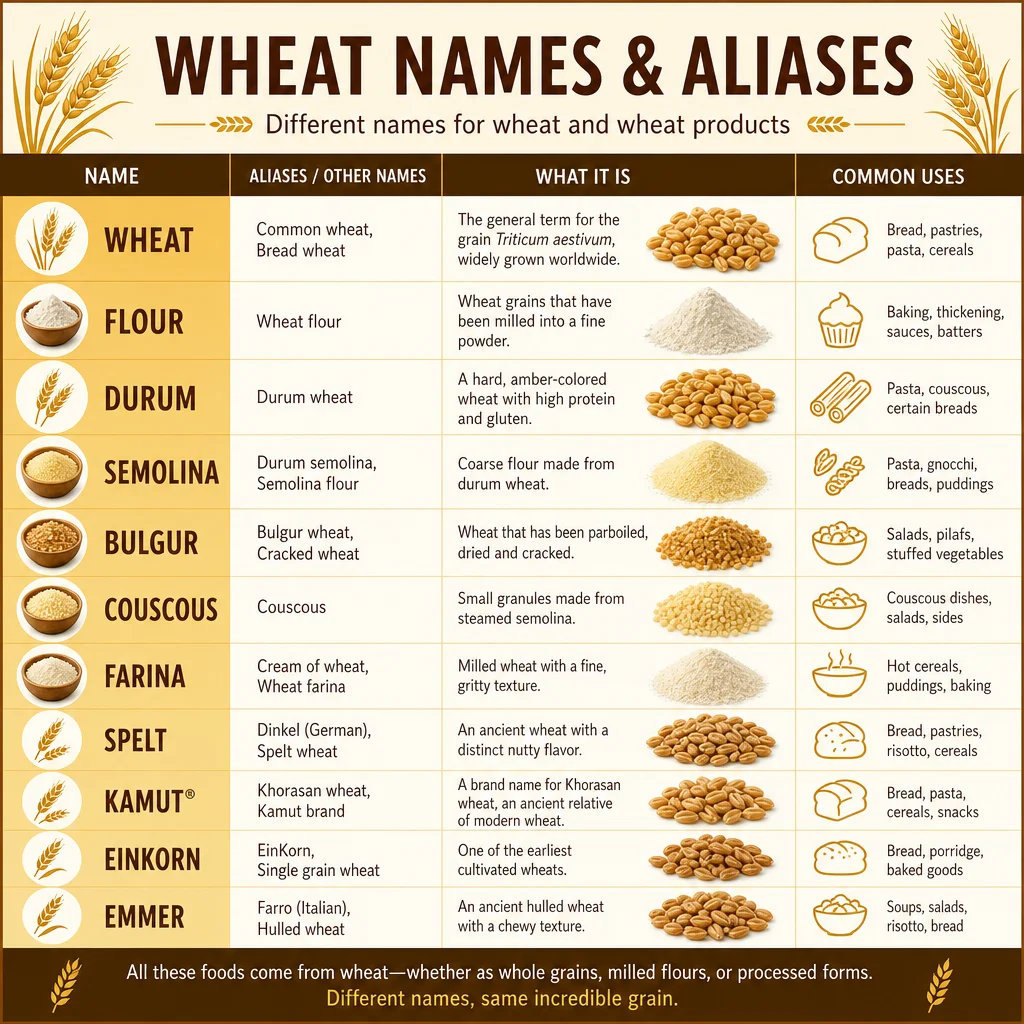 The Complete List of Wheat-Derived Ingredients